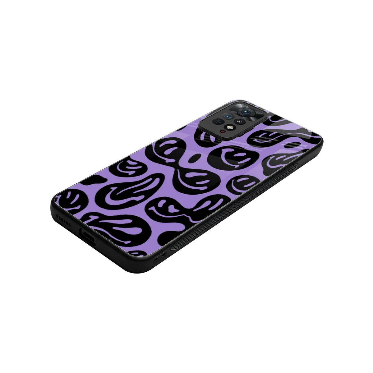 Acid Smiles Purple stylish phone case for redmi note 11 pro | glossy glass and slim fit