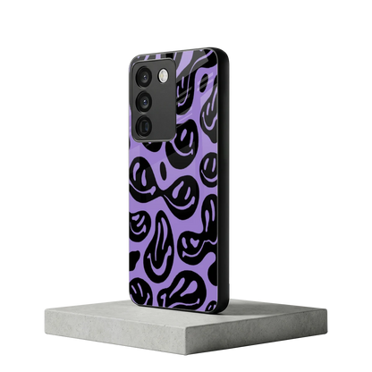 Acid Smiles Purple vivo y200 5g mobile cover | shockproof glass phone case