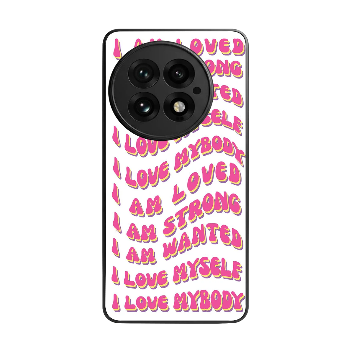 Affirmation back phone cover | glass case for oneplus 13