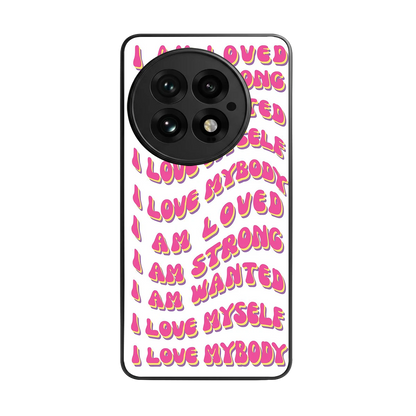 Affirmation back phone cover | glass case for oneplus 13