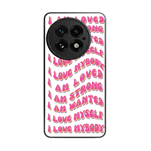 Affirmation back phone cover | glass case for oneplus 13