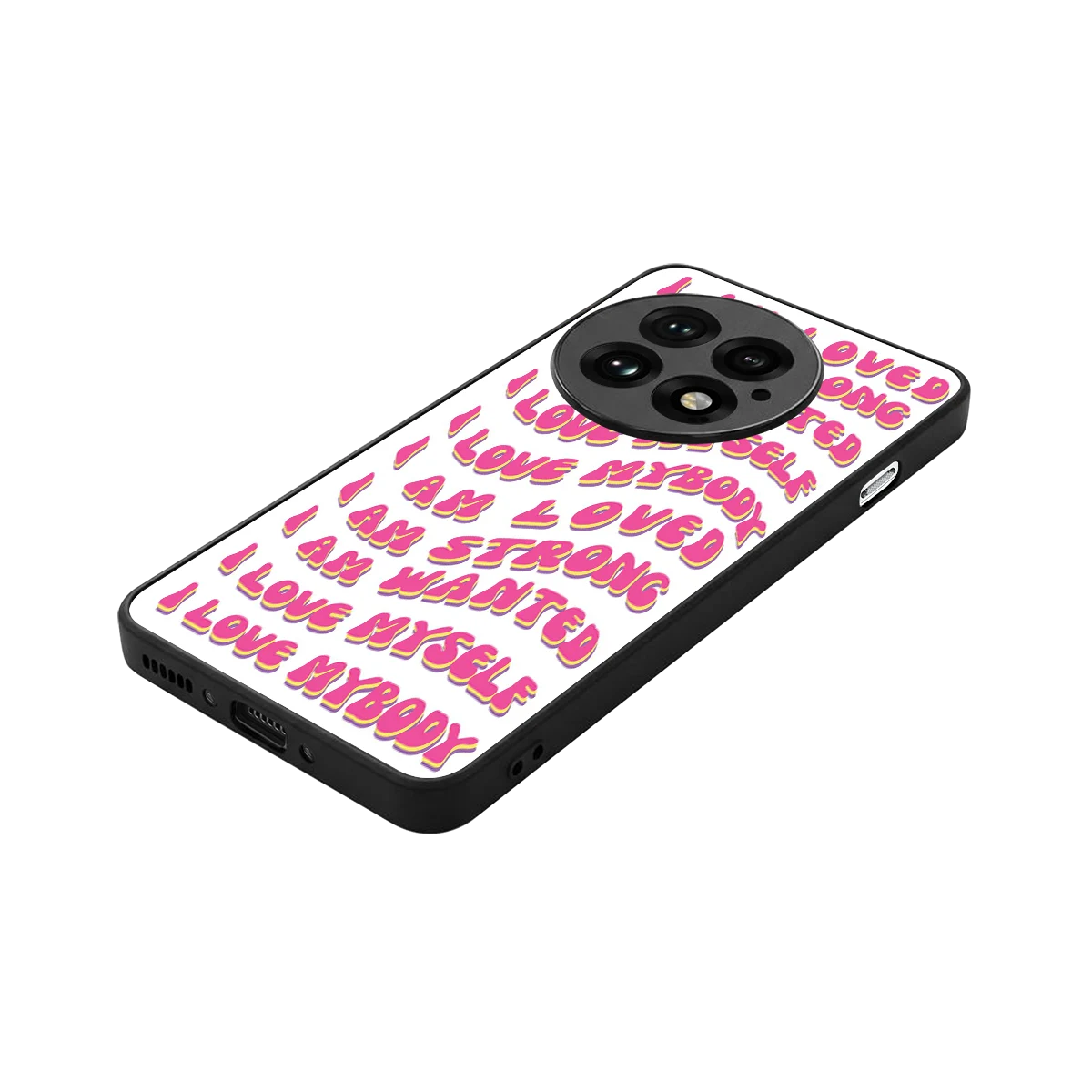 Affirmation stylish phone case for oneplus 13 | glossy glass and slim fit