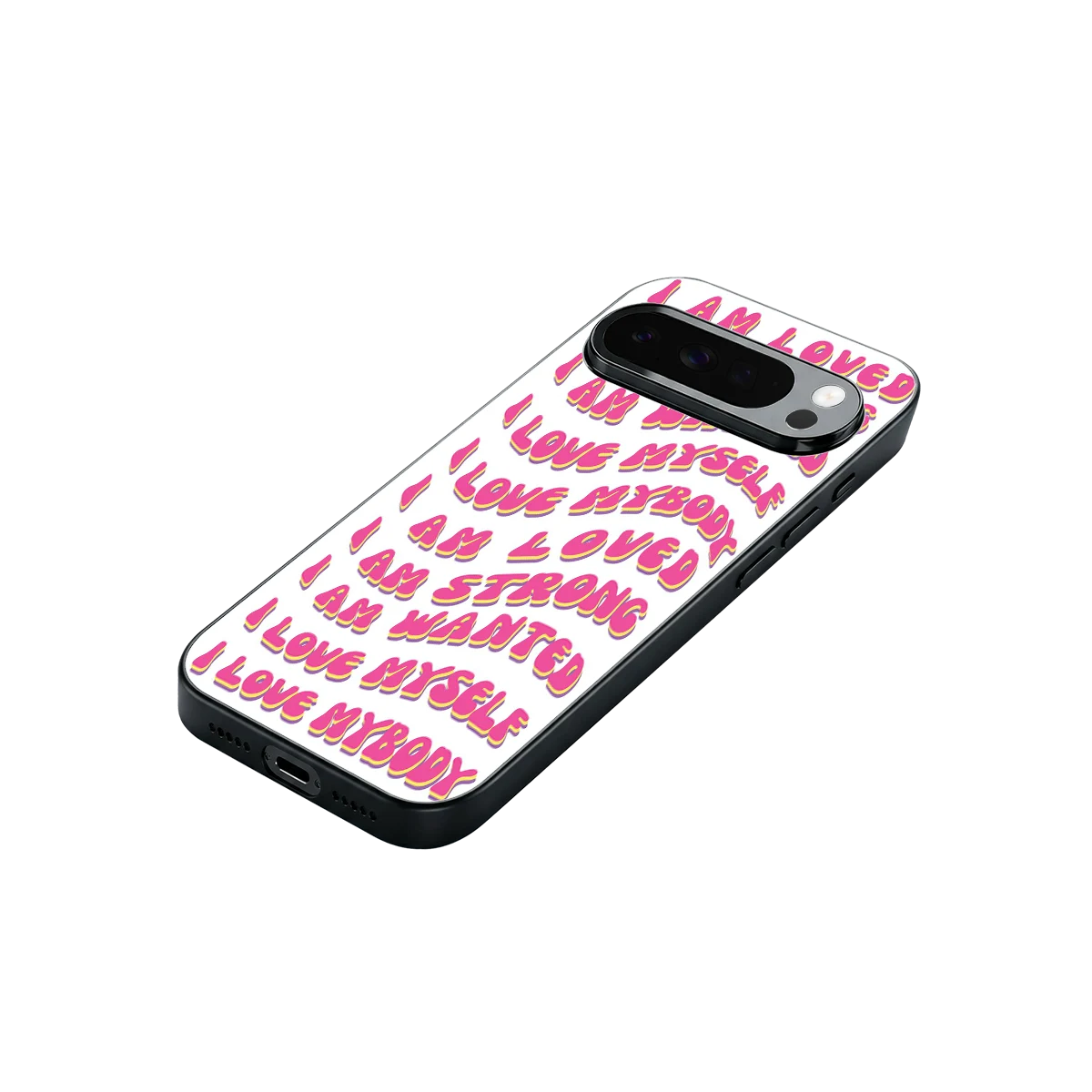 Affirmation stylish phone case for google pixel 10 pro xl | glossy glass and slim fit