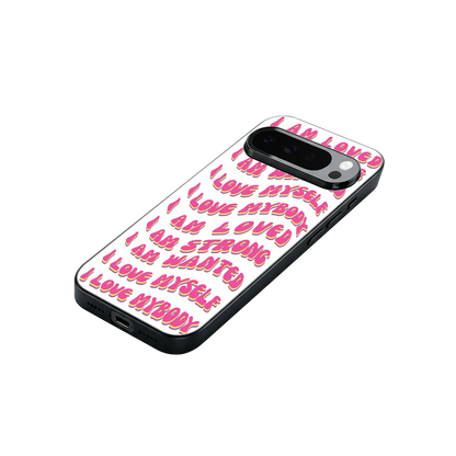 Affirmation stylish phone case for google pixel 10 pro xl | glossy glass and slim fit