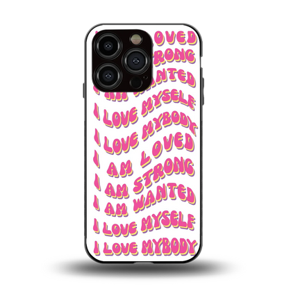 Affirmation back phone cover | glass case for iphone 13 pro