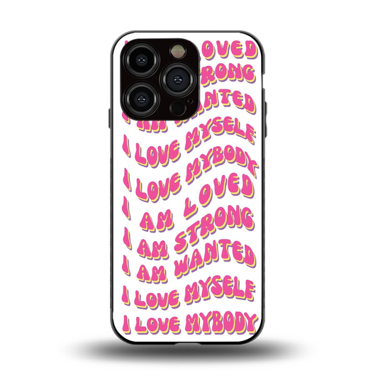 Affirmation back phone cover | glass case for iphone 13 pro