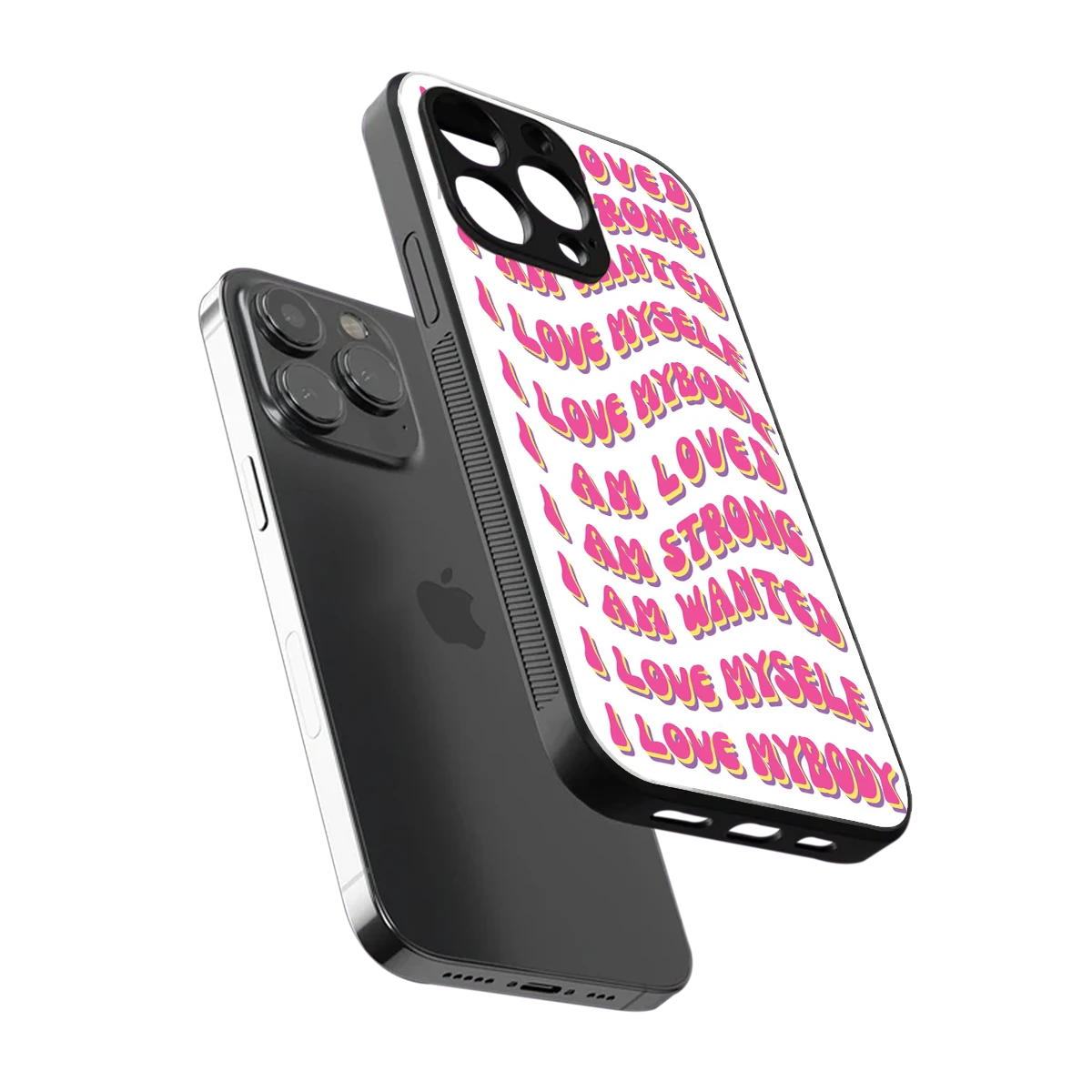 Affirmation sleek iphone 13 pro cover with tempered glass back and TPU edges