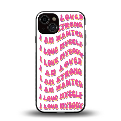 Affirmation back phone cover | glass case for iphone 13