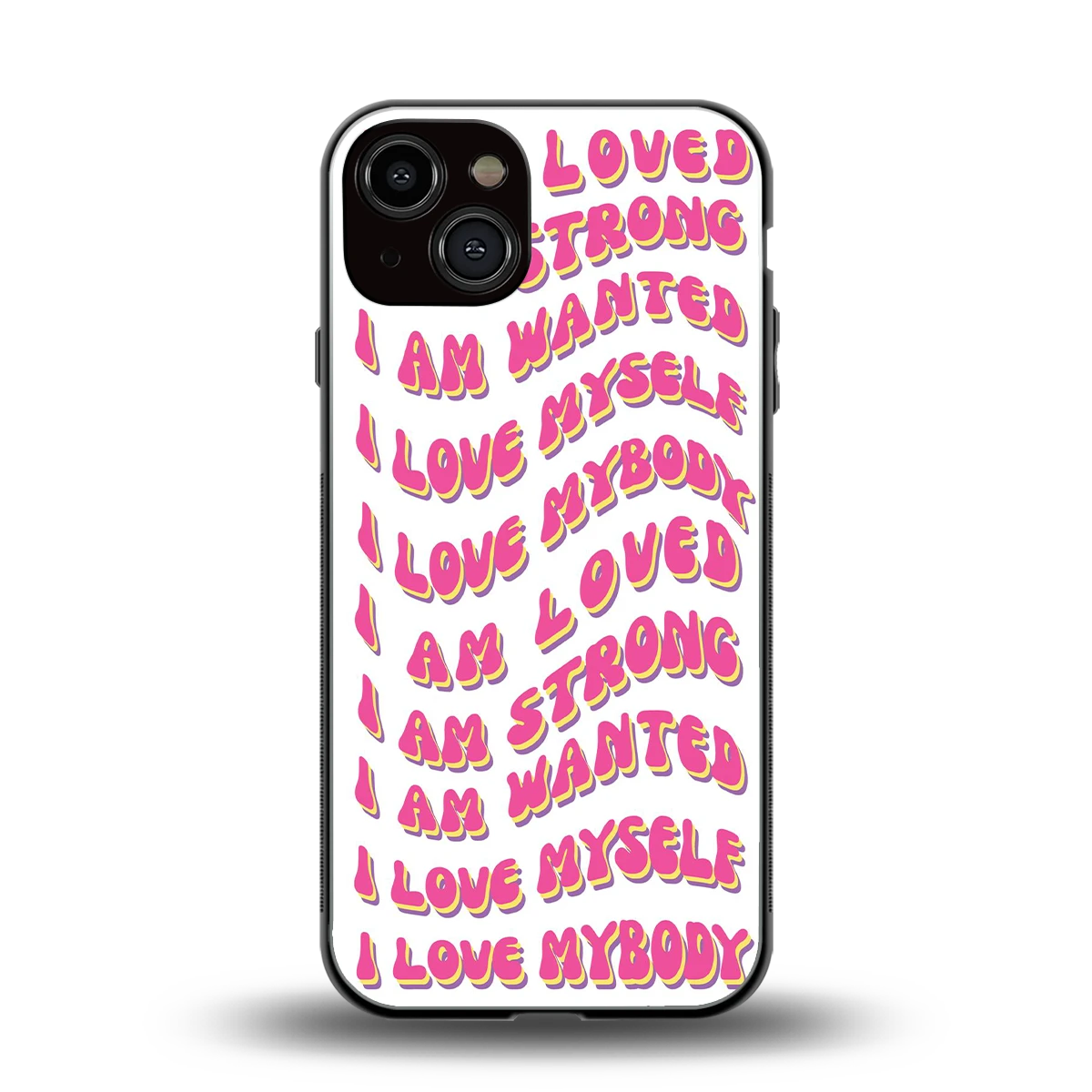 Affirmation back phone cover | glass case for iphone 14