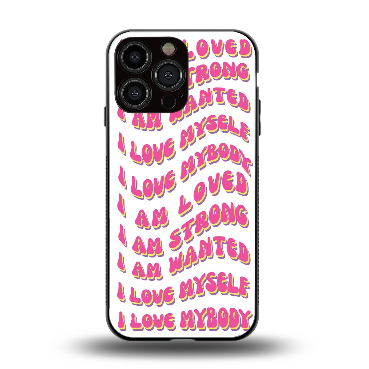 Affirmation back phone cover | glass case for iphone 15 pro max