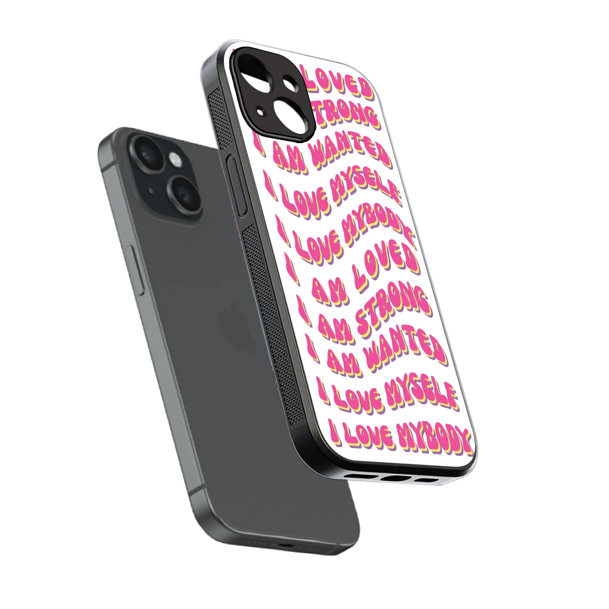 Affirmation sleek iphone 15 cover with tempered glass back and TPU edges