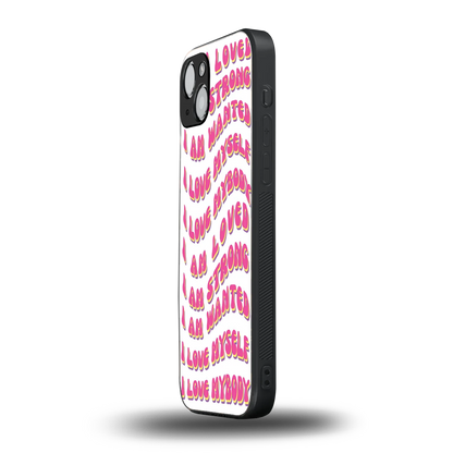 Affirmation iphone 15 mobile cover | shockproof glass phone case