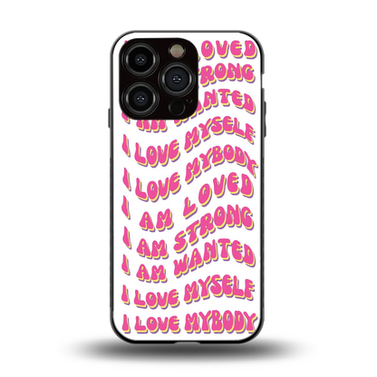 Affirmation back phone cover | glass case for iphone 16 pro