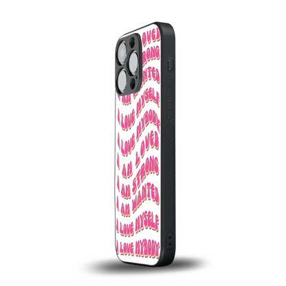 Affirmation iphone 16 pro mobile cover | shockproof glass phone case