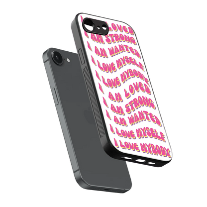 Affirmation sleek iphone 16e cover with tempered glass back and TPU edges