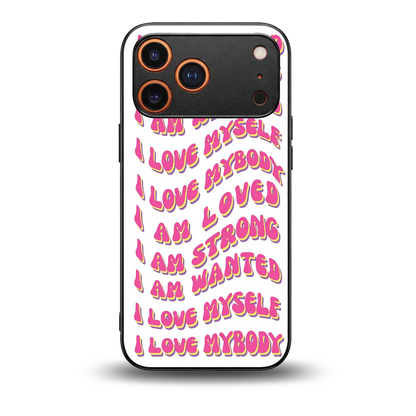 Affirmation back phone cover | glass case for iphone 17 pro