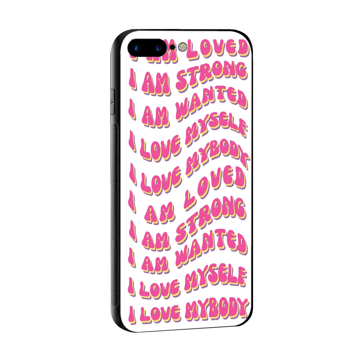 Affirmation sleek iphone 8 plus cover with tempered glass back and TPU edges