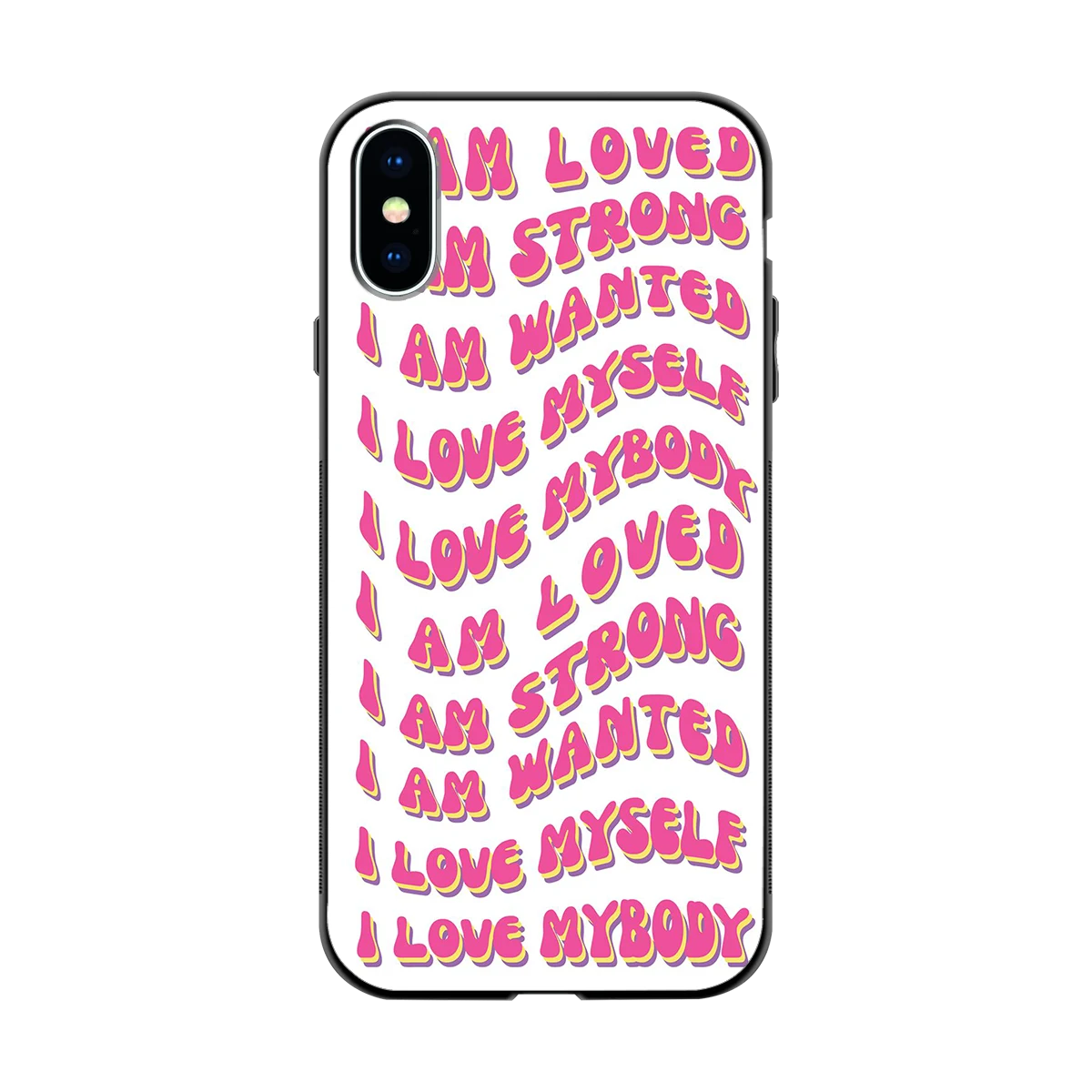 Affirmation back phone cover | glass case for iphone x