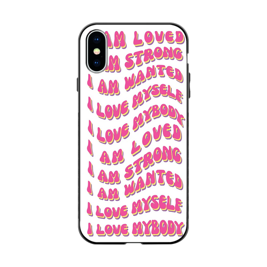Affirmation back phone cover | glass case for iphone xs