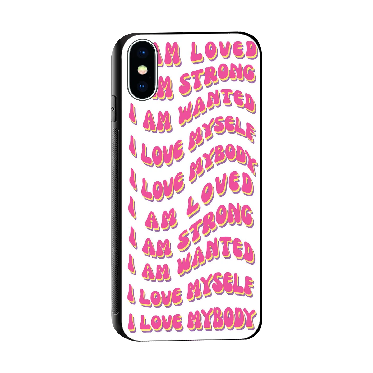 Affirmation sleek iphone x cover with tempered glass back and TPU edges