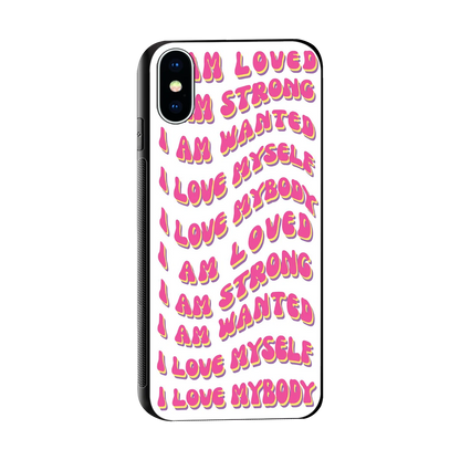 Affirmation sleek iphone x cover with tempered glass back and TPU edges