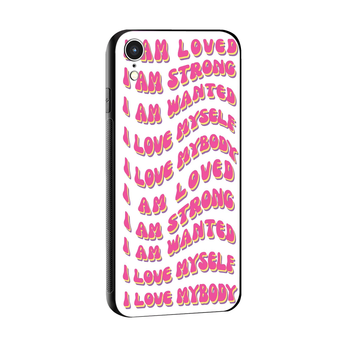 Affirmation sleek iphone xr cover with tempered glass back and TPU edges