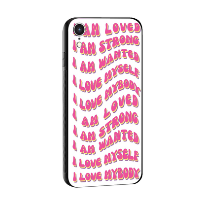 Affirmation sleek iphone xr cover with tempered glass back and TPU edges