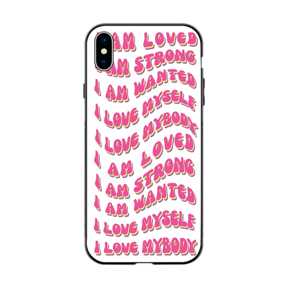 Affirmation back phone cover | glass case for iphone xs max