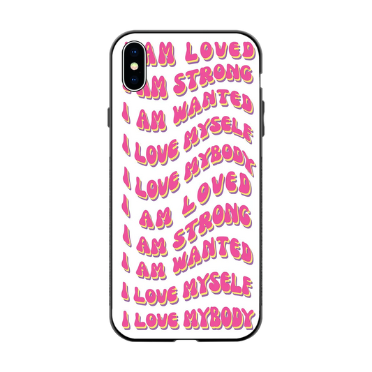 Affirmation back phone cover | glass case for iphone xs max
