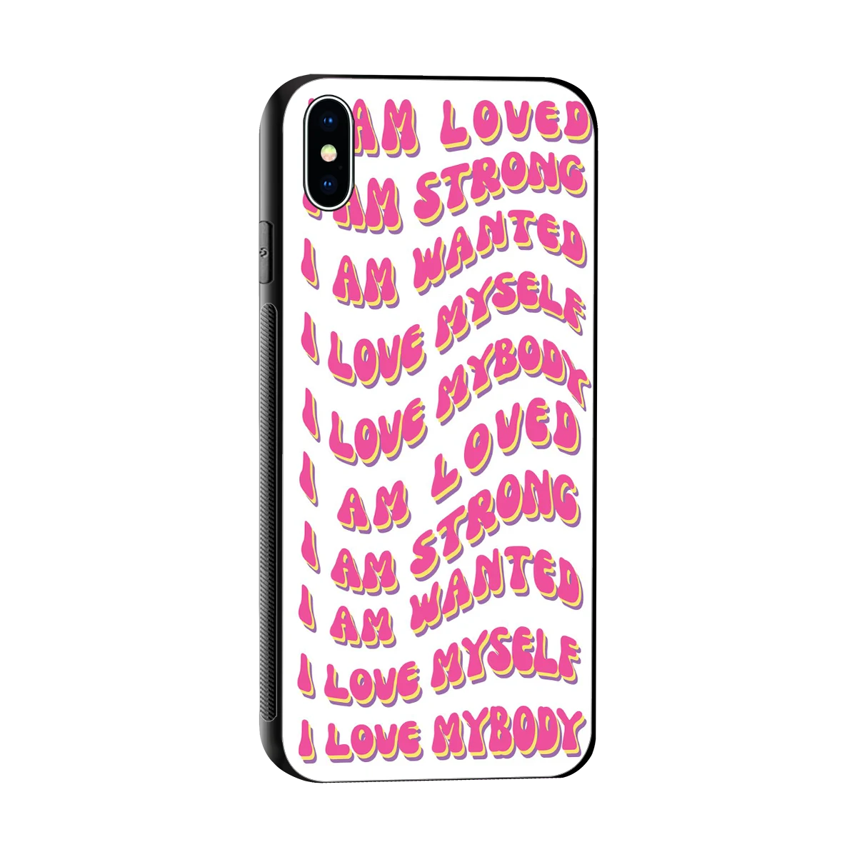Affirmation sleek iphone xs max cover with tempered glass back and TPU edges