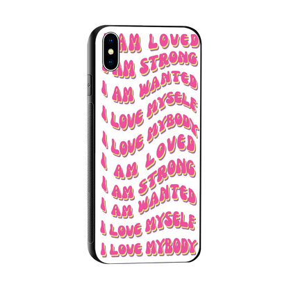 Affirmation sleek iphone xs max cover with tempered glass back and TPU edges