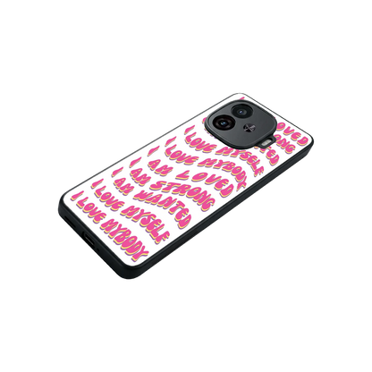Affirmation stylish phone case for iqoo neo 10r 5g | glossy glass and slim fit