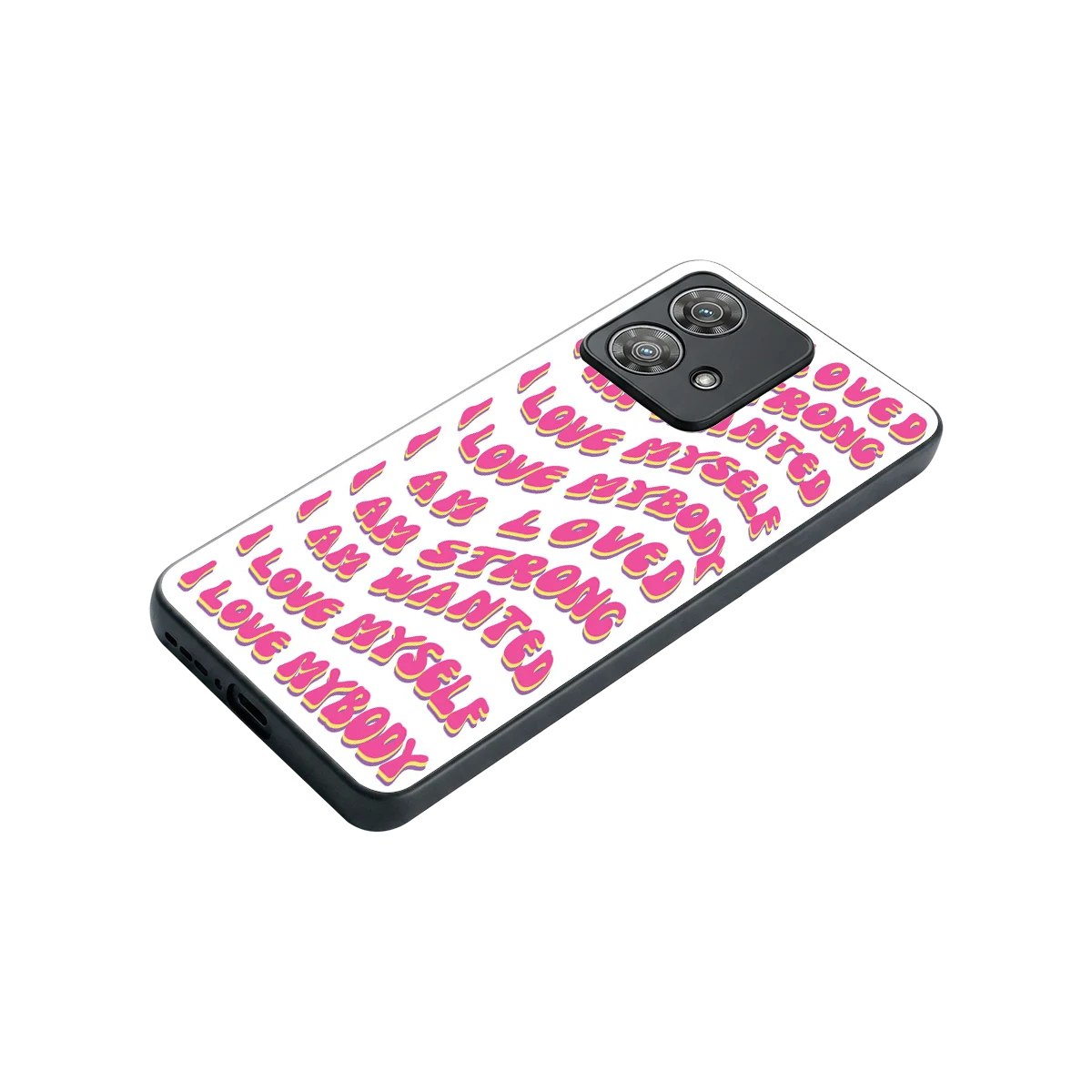 Affirmation stylish phone case for motorola edge 40 neo 5g | glossy glass and slim fit