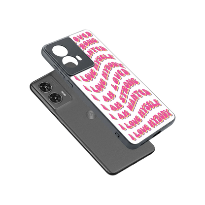 Affirmation sleek motorola edge 50 fusion cover with tempered glass back and TPU edges