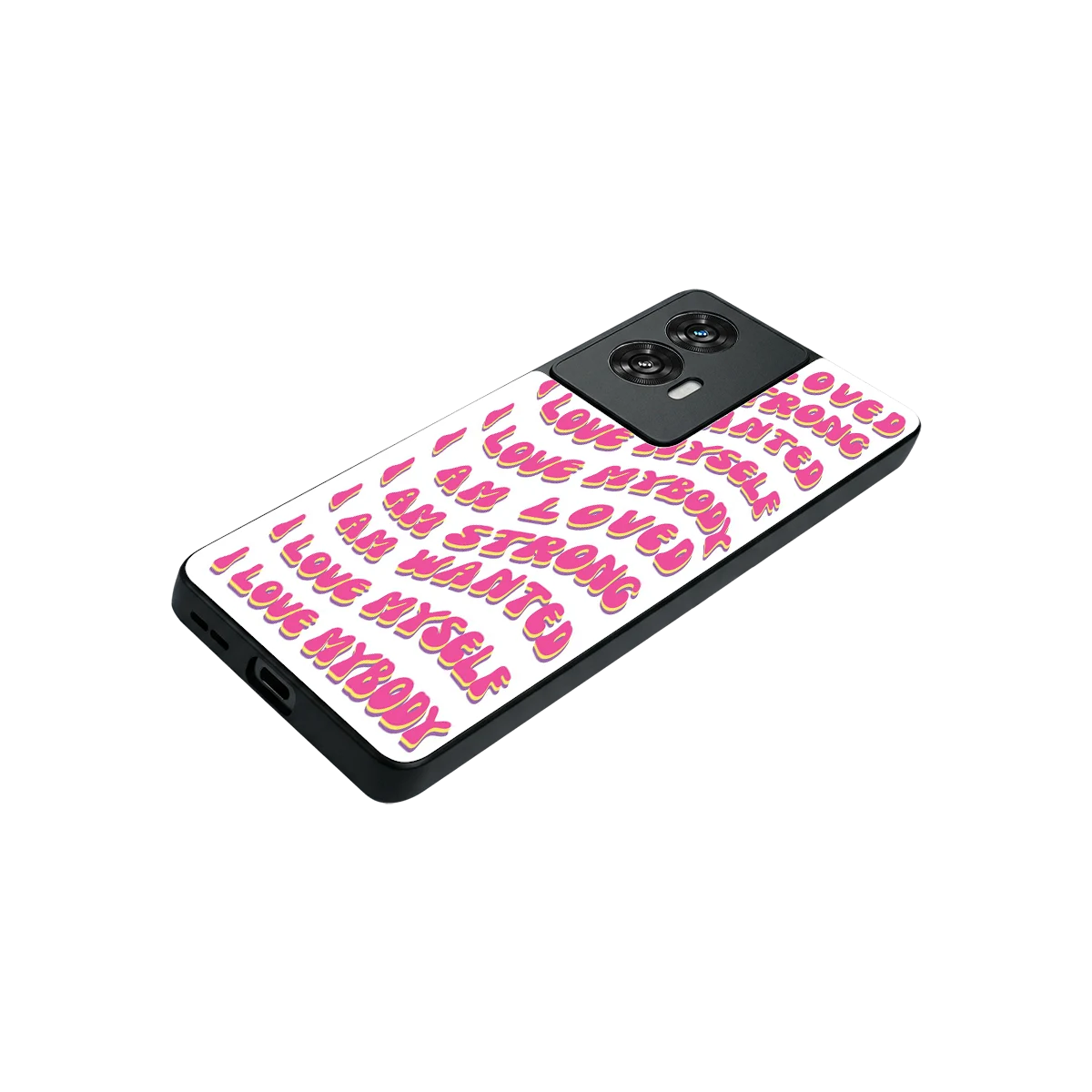 Affirmation stylish phone case for motorola edge 50 fusion | glossy glass and slim fit