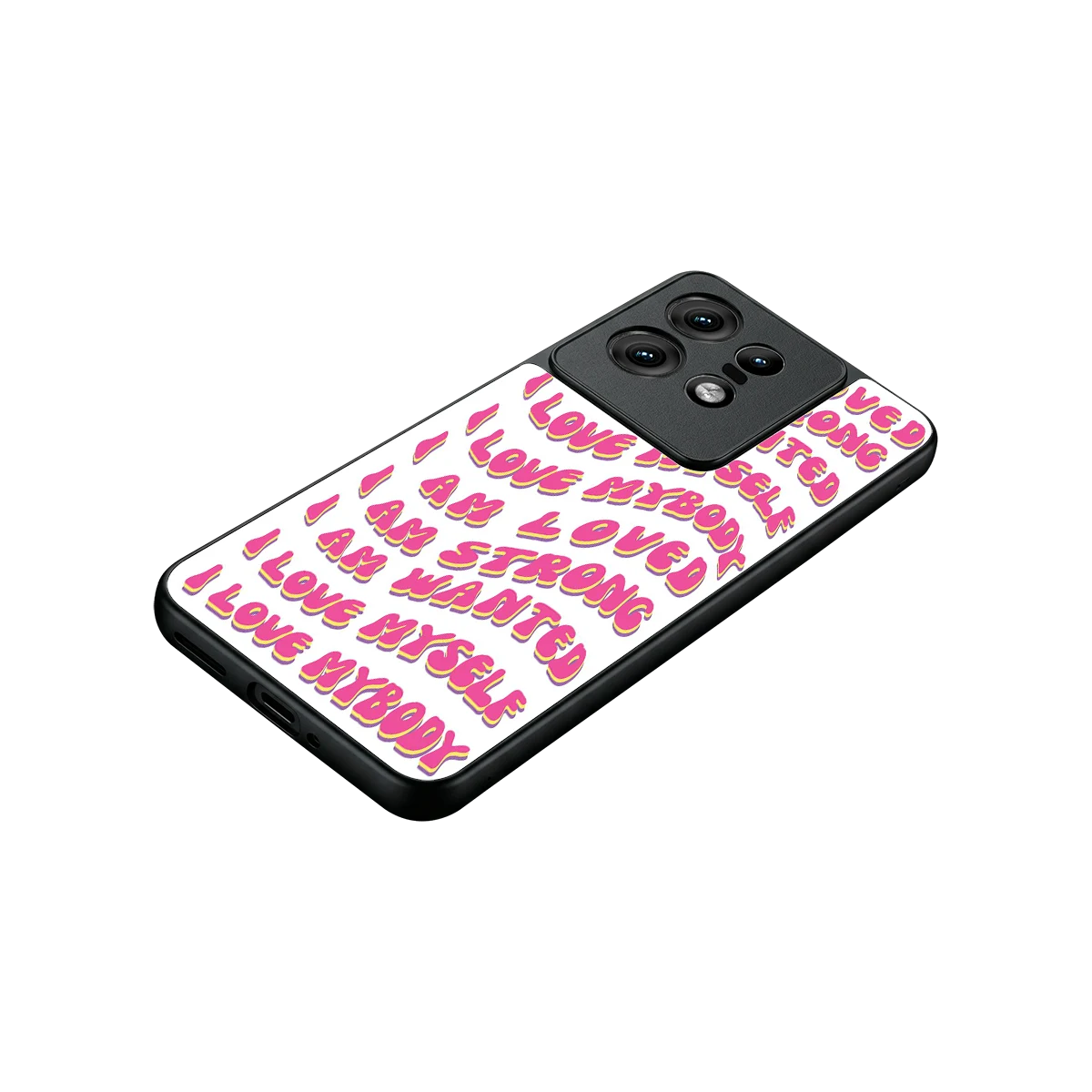 Affirmation stylish phone case for motorola edge 50 pro | glossy glass and slim fit