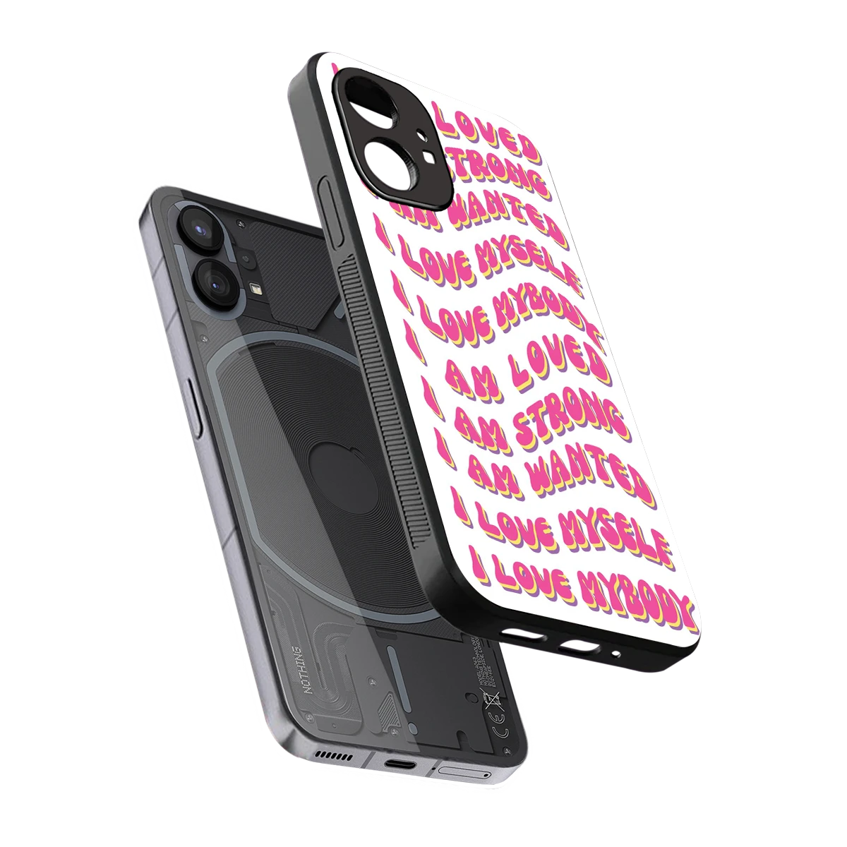 Affirmation sleek nothing phone 1 cover with tempered glass back and TPU edges
