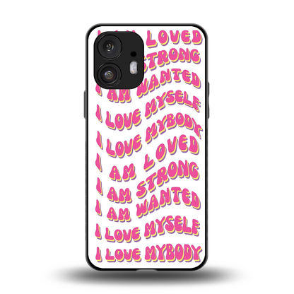 Affirmation back phone cover | glass case for nothing phone 2