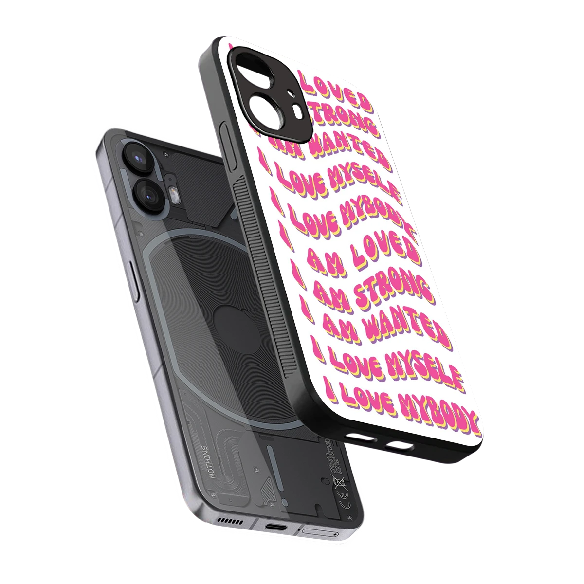 Affirmation sleek nothing phone 2 cover with tempered glass back and TPU edges