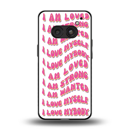 Affirmation back phone cover | glass case for nothing phone 2a plus