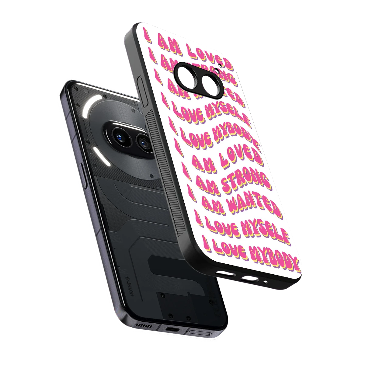 Affirmation sleek nothing phone 2a cover with tempered glass back and TPU edges
