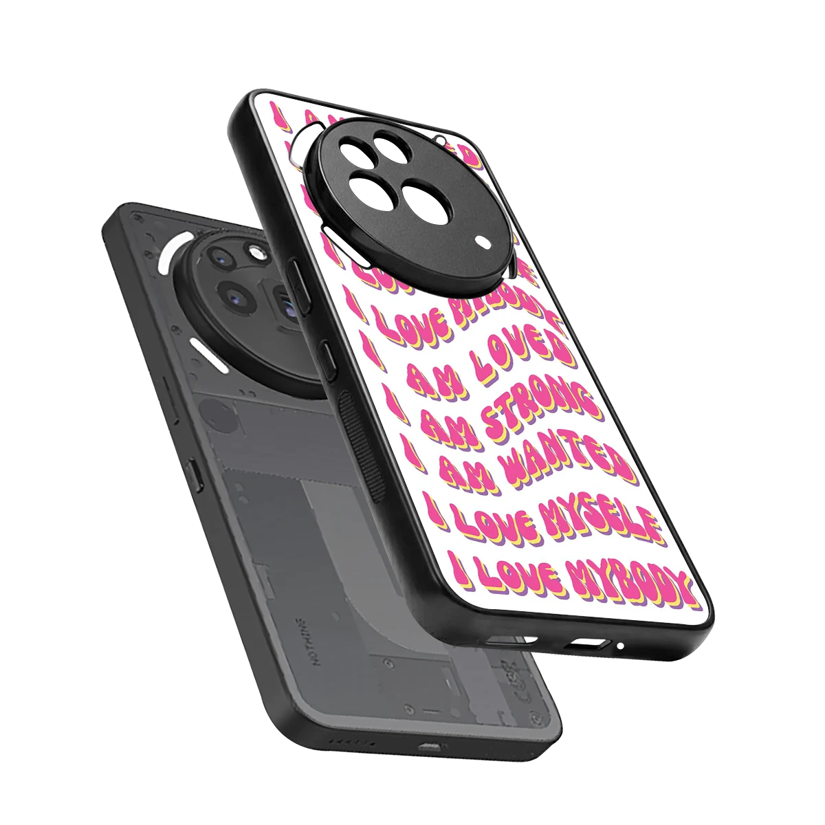 Affirmation sleek nothing phone 3a pro cover with tempered glass back and TPU edges