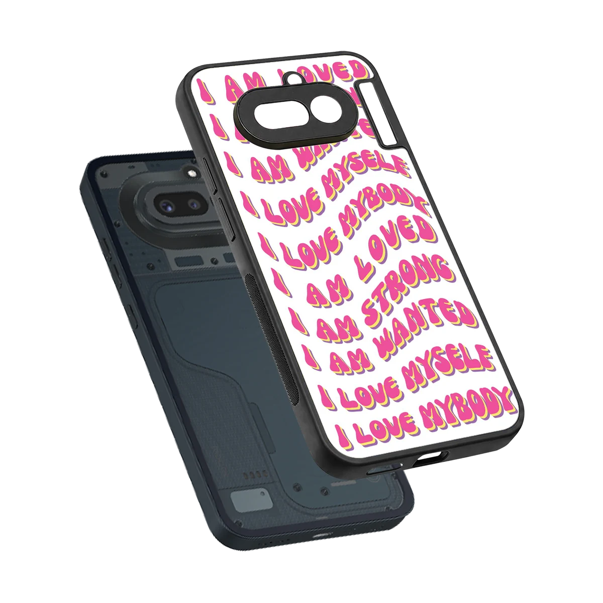 Affirmation sleek nothing phone 4a cover with tempered glass back and TPU edges