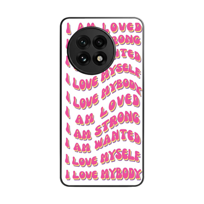 Affirmation back phone cover | glass case for oneplus 13r