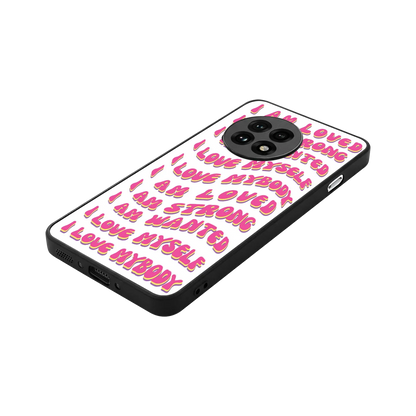 Affirmation stylish phone case for oneplus 13r | glossy glass and slim fit