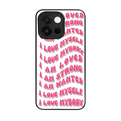 Affirmation back phone cover | glass case for oneplus 13s
