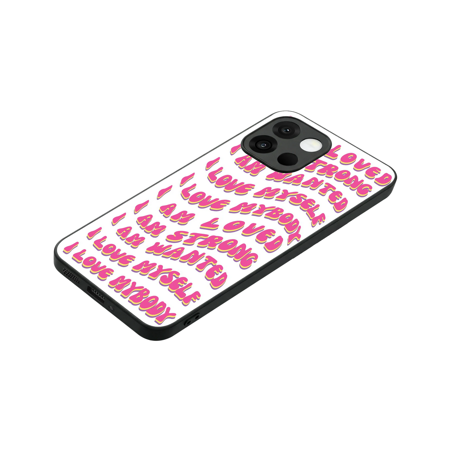 Affirmation stylish phone case for oneplus 13s | glossy glass and slim fit