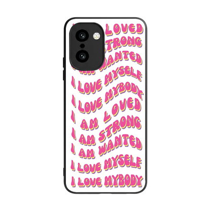 Affirmation back phone cover | glass case for oneplus 15r