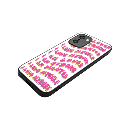 Affirmation stylish phone case for oneplus 15r | glossy glass and slim fit