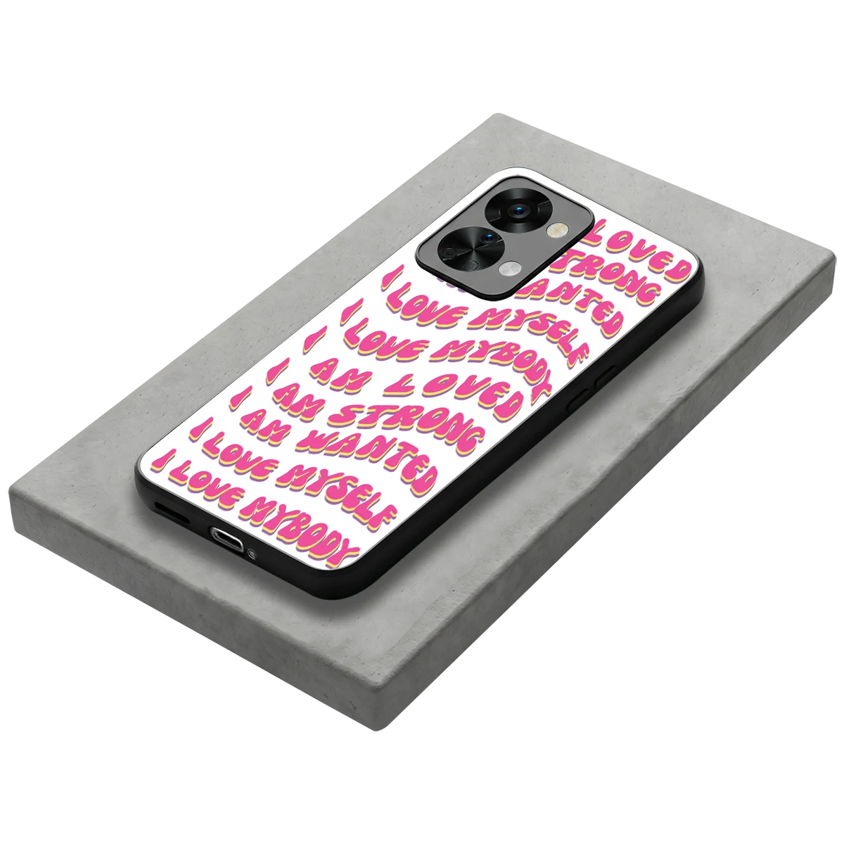 Affirmation stylish phone case for oneplus nord 2t | glossy glass and slim fit